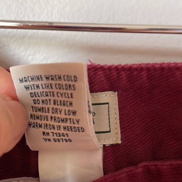 L.L. Bean Big and Tall Burgundy Corduroy Wide Leg Trouser Pants - Picture 6 of 13